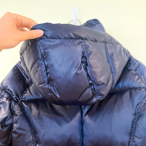 S13 Navy Duck Down Fill Classic Full Zip Winter Snow Puffer Coat Women's M - Picture 7 of 11